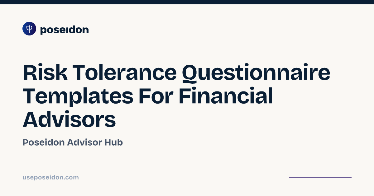 Risk Tolerance Questionnaire Templates For Financial Advisors ...